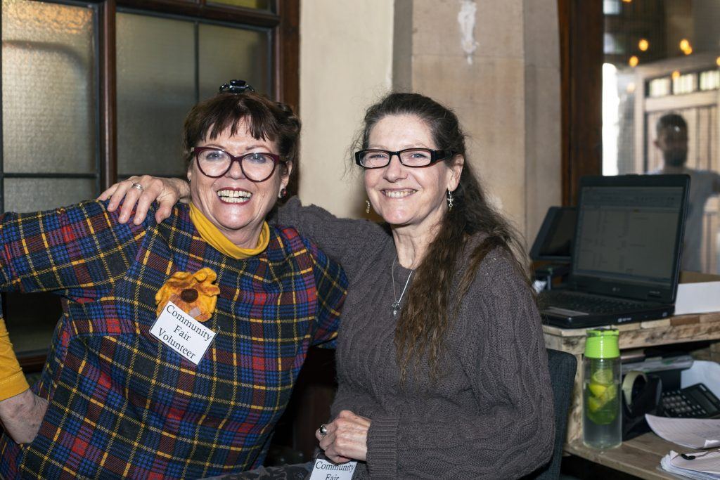 Smiling volunteers
